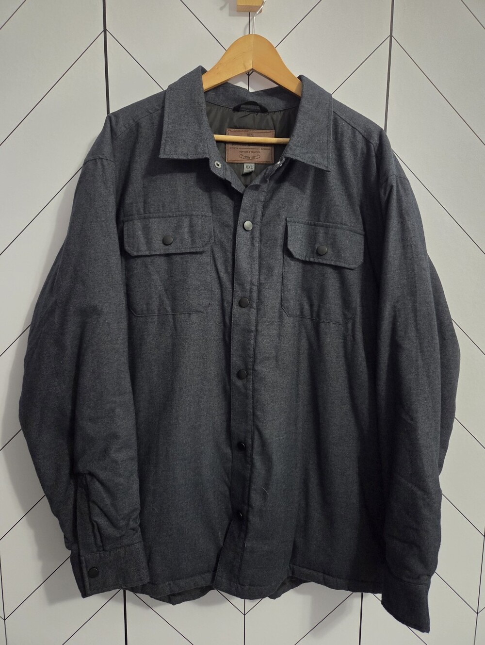 Rugged Elements Men's Utility Snap Front Lined Shirt Jacket Dark Navy XXL